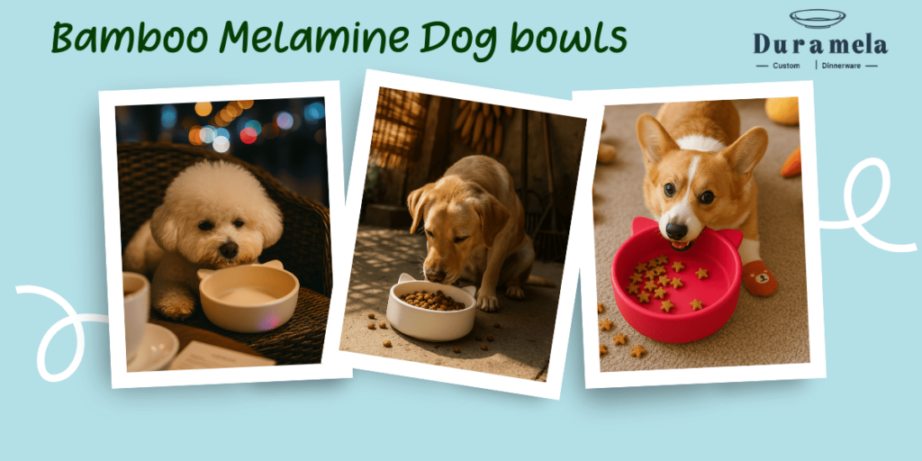 Custom Bamboo Melamine Dog Bowls Wholesale from Duramela