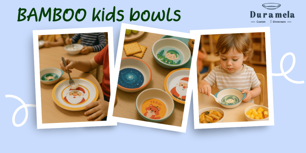 Custom bamboo kids bowl wholesale from DuraMela