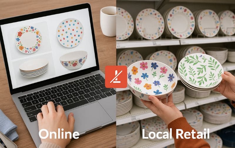 Buying Melamine Tableware, Online or Offline