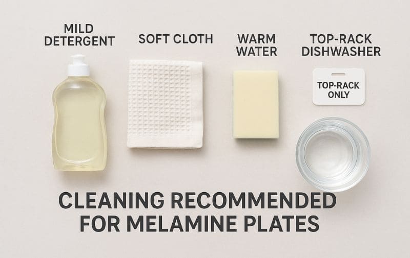 Cleaning Recommened for Melamine Plates