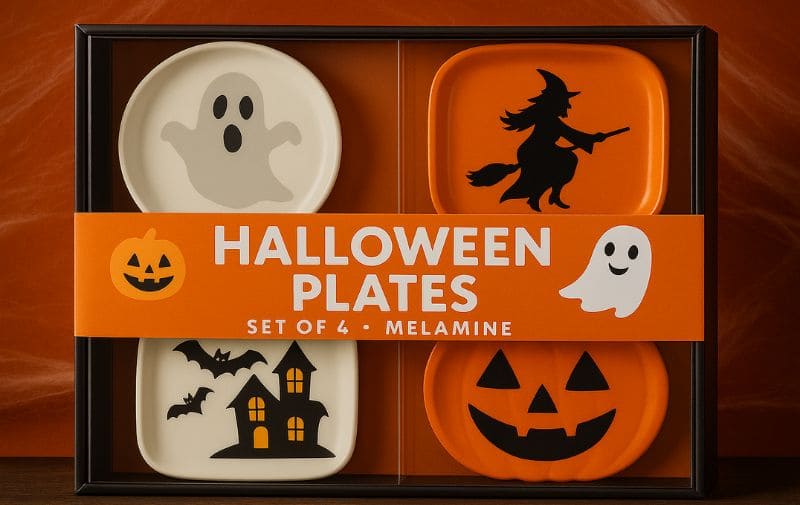 Halloween Themed Melamine Plate Packaging for Retail