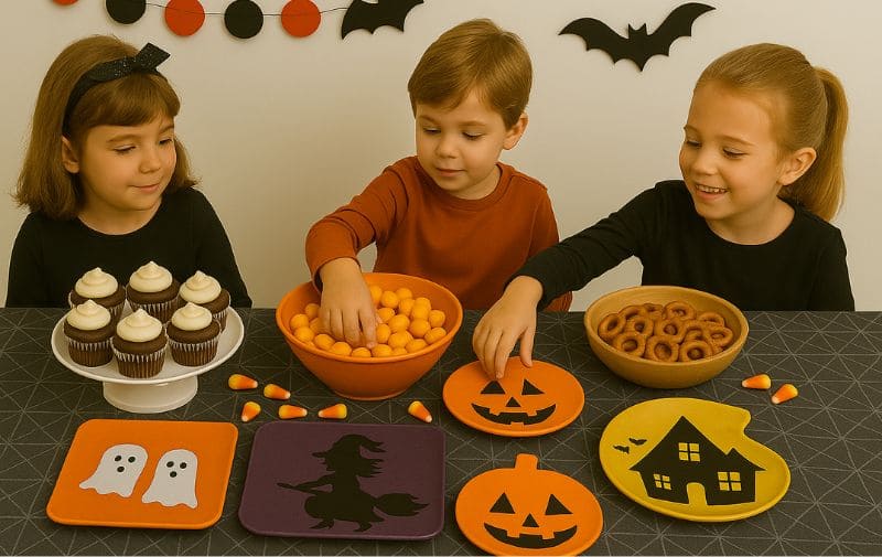 Melamine Halloween Plate Party Table Setup