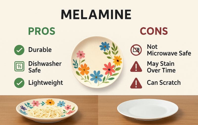 Melamine Plates Pros and Cons Comparison Summary