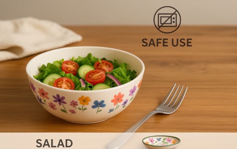 Visual Comparison - Melamine Plates Safe Usage vs. Incorrect Usage