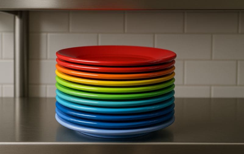 Durable Melamine Plate Stack for Commercial Use