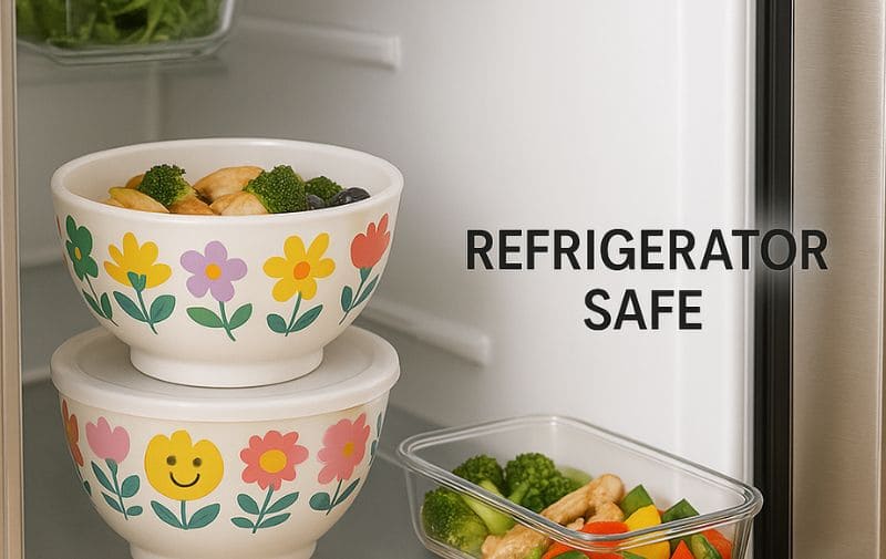 Safe Storage in Refrigerator Using Melamine Bowls