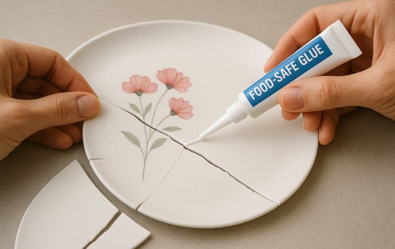 Glue Repair Attempt on Melamine Plate