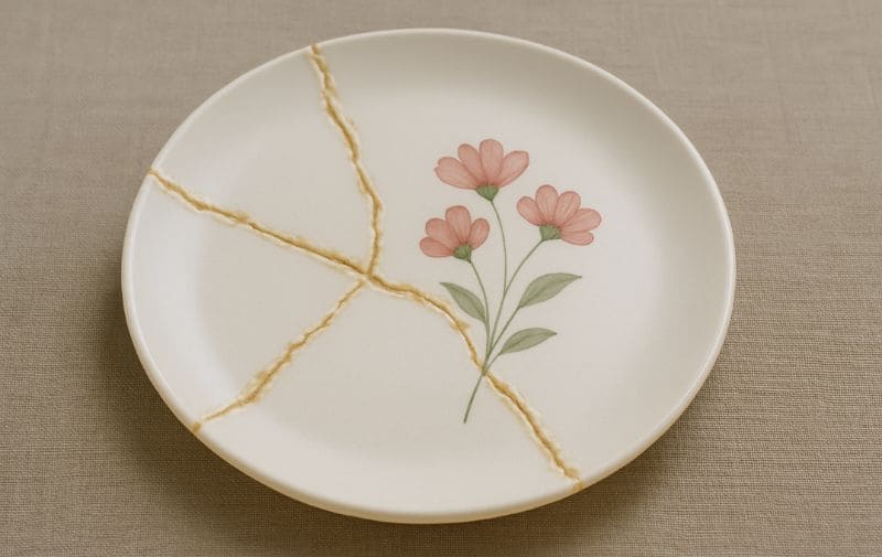 Unsafe Repaired Melamine Plate (Do Not Use)